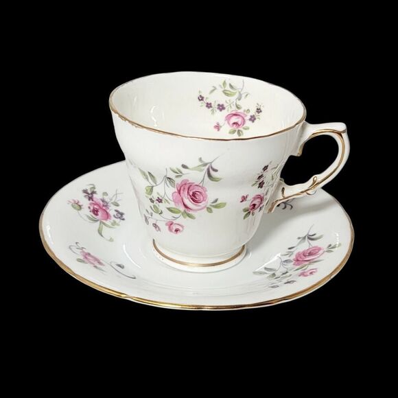Sutherland Other - Vtg Sutherland H M Fine Bone China Tea Cup and Saucer Set Pink Roses England